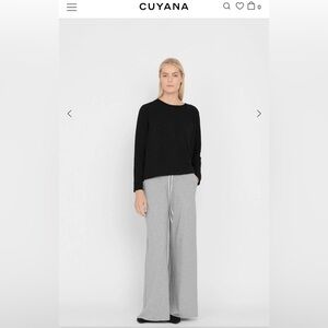 #40 CUYANA French Terry Pleat-Back Sweatshirt BLACK NEW NO TAG